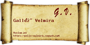 Galló Velmira névjegykártya